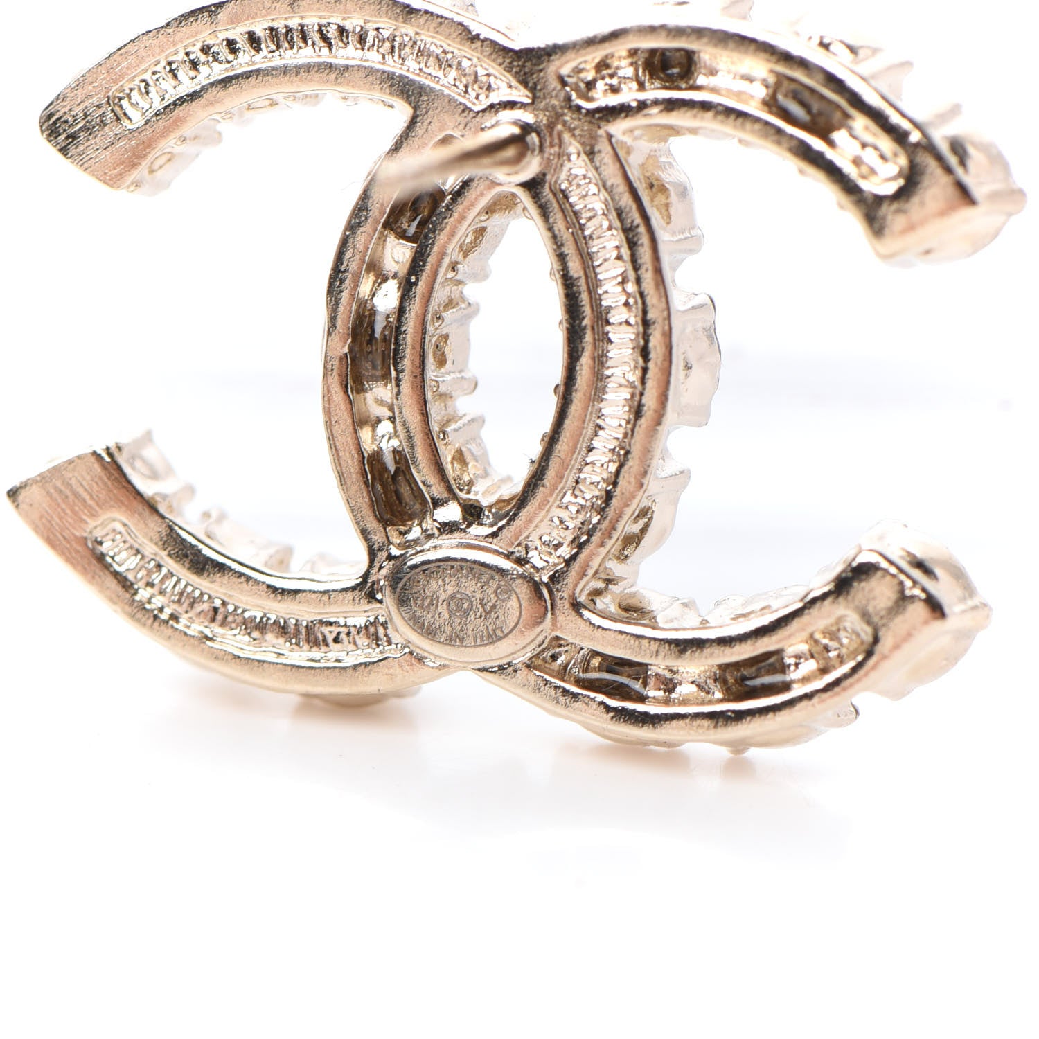 Chanel Crystal Pearl CC Dazzling Domino Earrings Gold 4 of 5