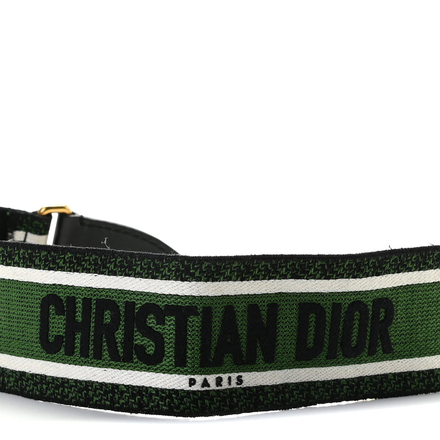 Canvas Embroidered Shoulder Strap Green