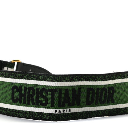 Christian Dior Canvas Embroidered Shoulder Strap Green 1 of 5