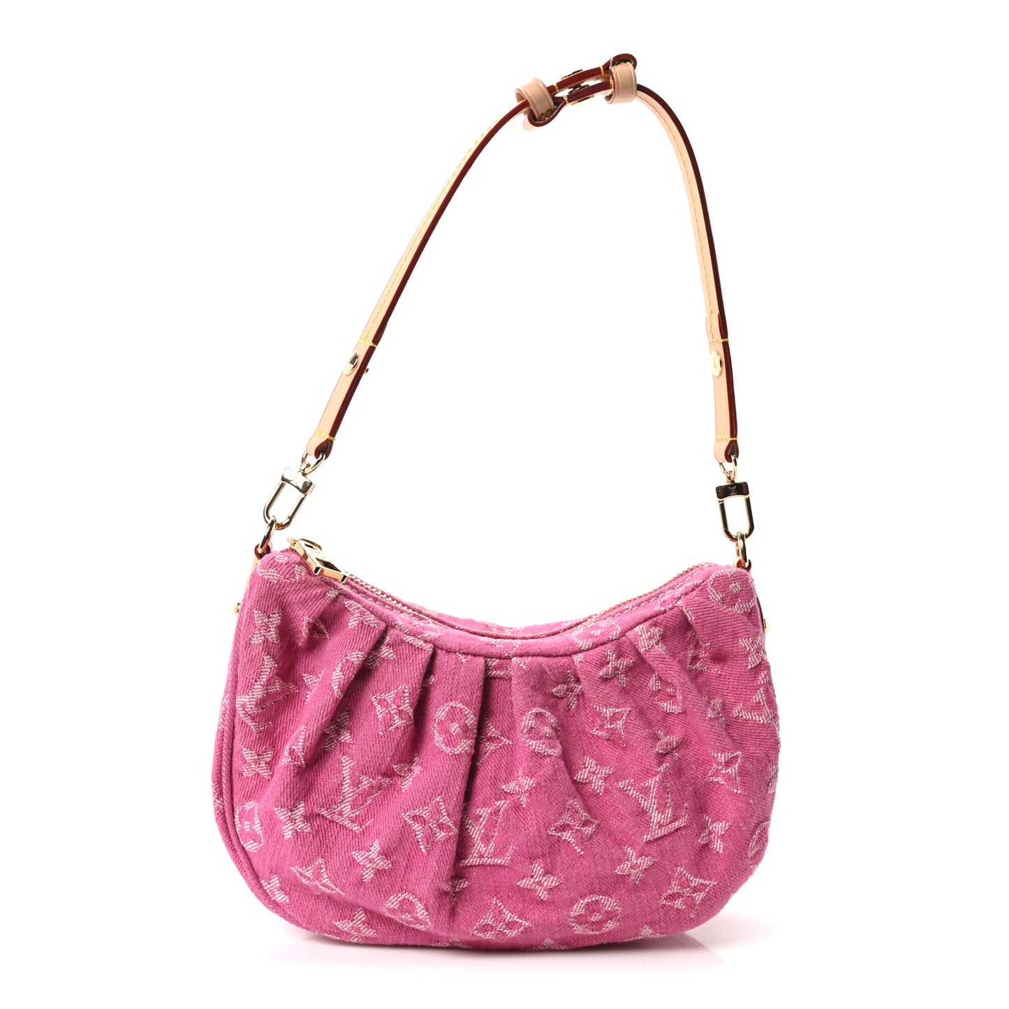 Monogram Denim Pochette Valley Fuchsia