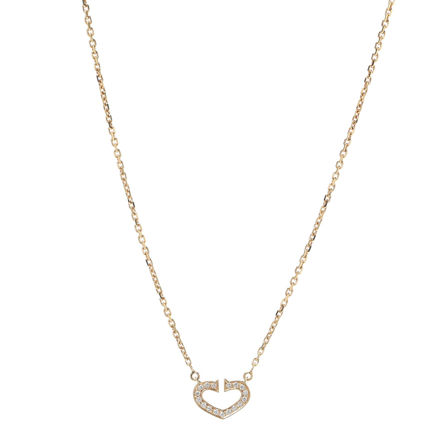 18K Yellow Gold Diamond Hearts And Symbols Pendant Necklace