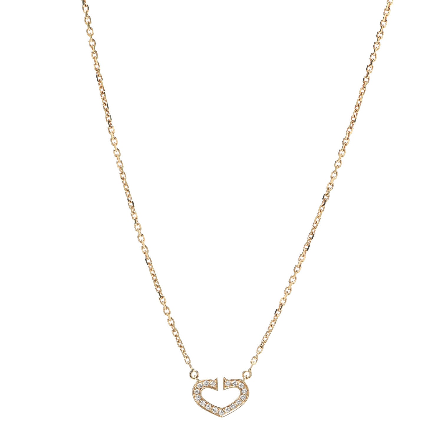 Cartier 18K Yellow Gold Diamond Hearts And Symbols Pendant Necklace 1 of 7