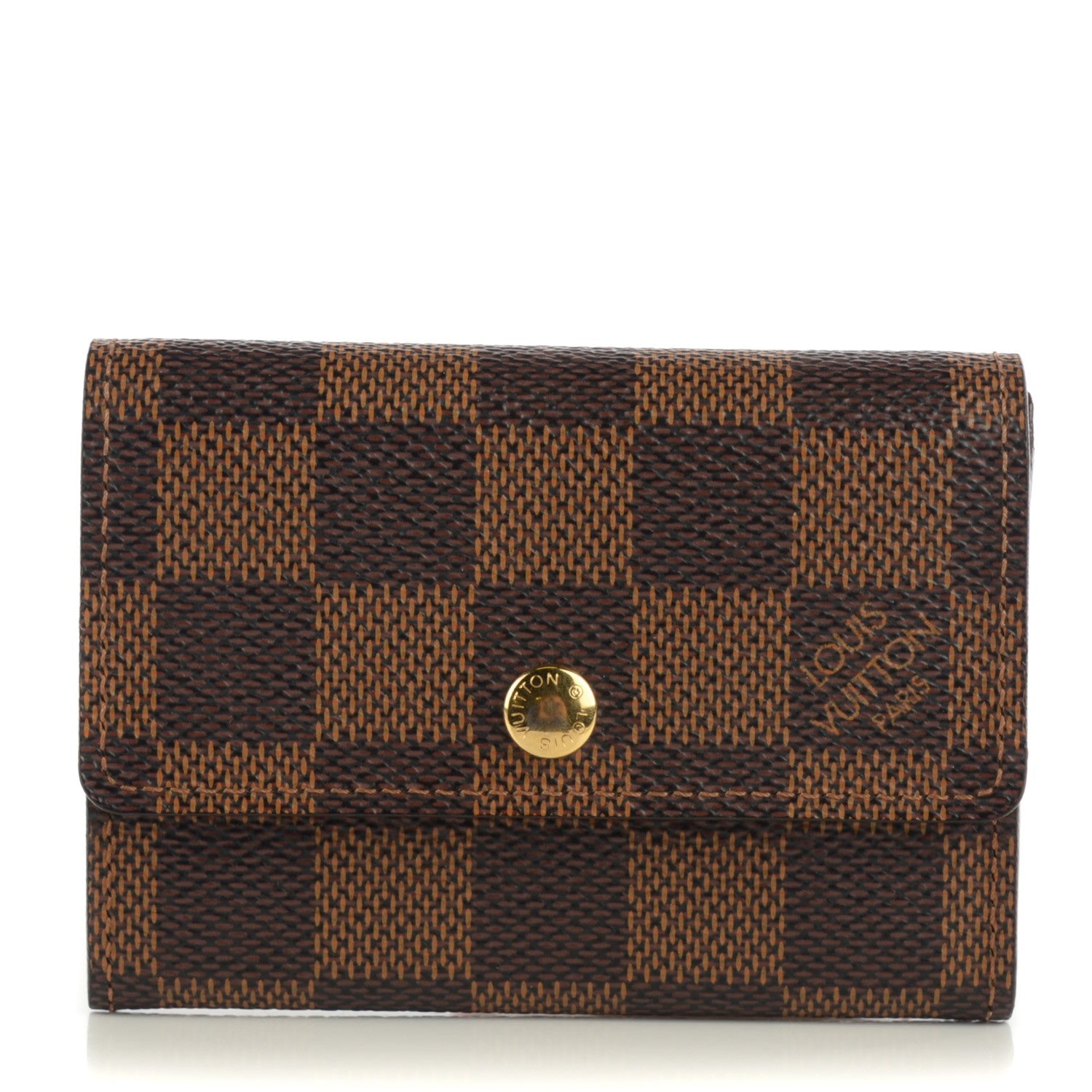 Louis Vuitton Damier Ebene Porte-Monnaie Plat Coin Purse 1 of 7