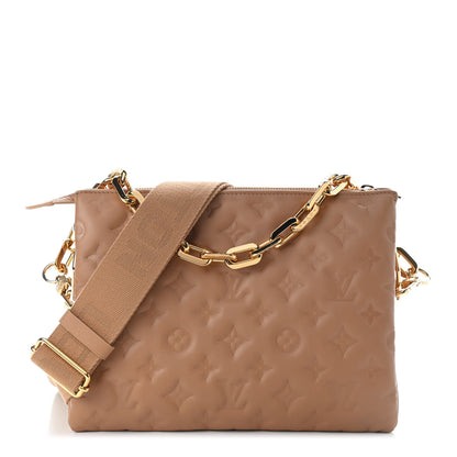 Louis Vuitton Lambskin Embossed Monogram Coussin PM Camel 1 of 8