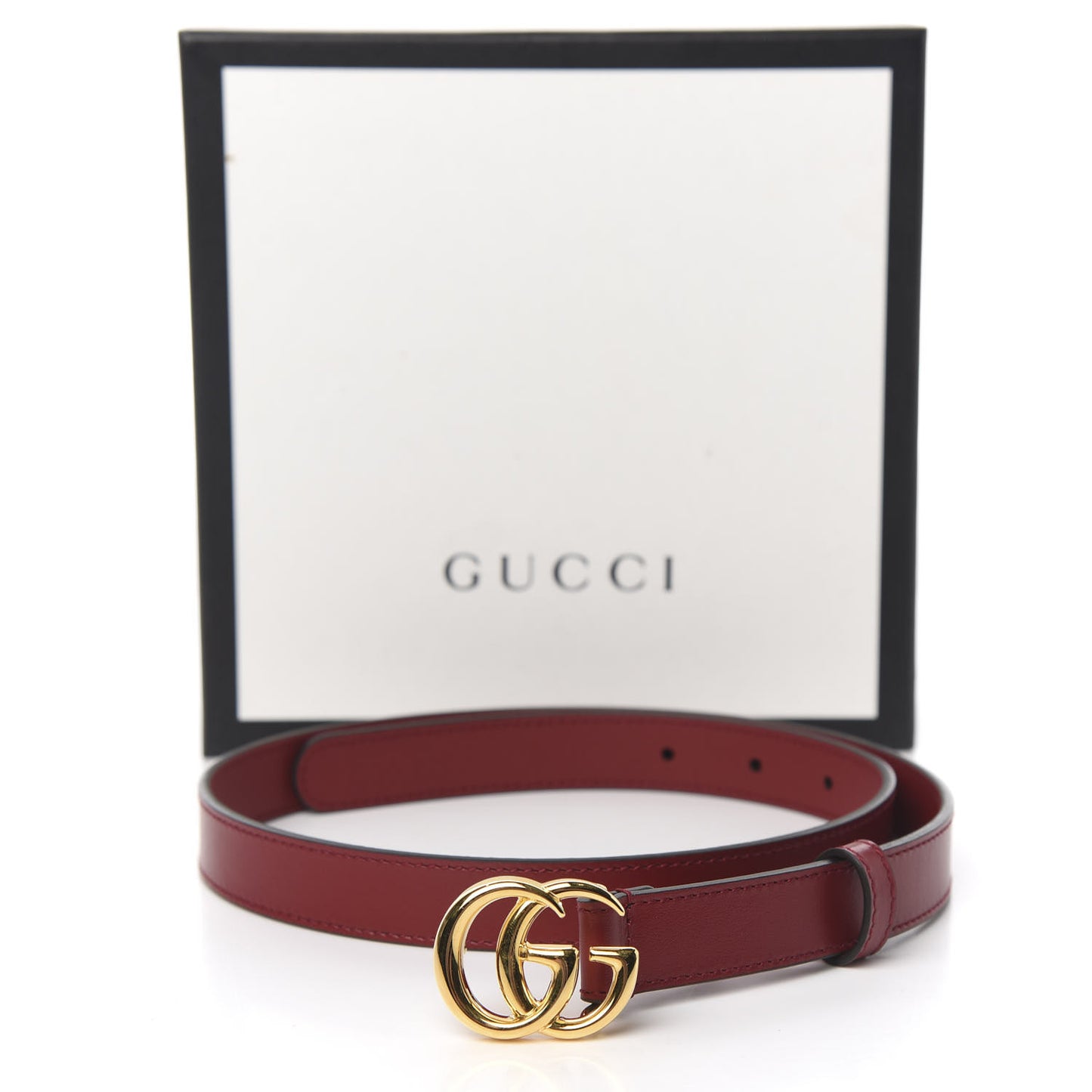 Plutone Calfskin Double G 20mm Belt 70 28 New Cherry Red