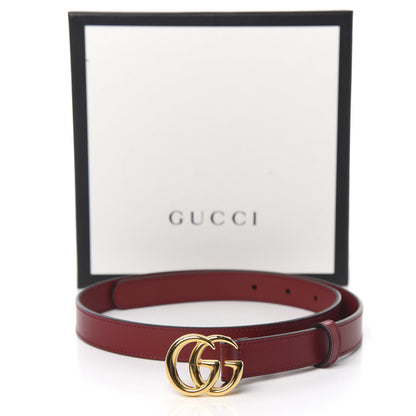 Gucci Plutone Calfskin Double G 20mm Belt 70 28 New Cherry Red 6 of 6