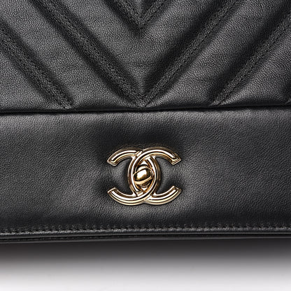Chanel Lambskin Chevron Quilted Flap Black 12 of 13