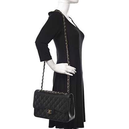 Chanel Caviar Quilted Jumbo Double Flap Black 2 of 10