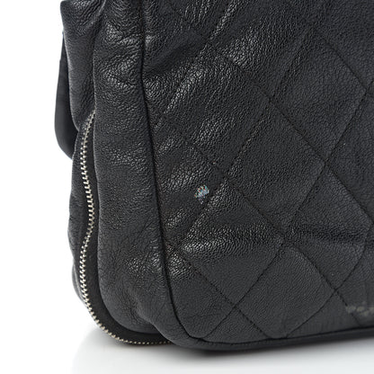 Chanel Calfskin Quilted Expandable Zip Flap Shoulder Bag Black 14 of 17