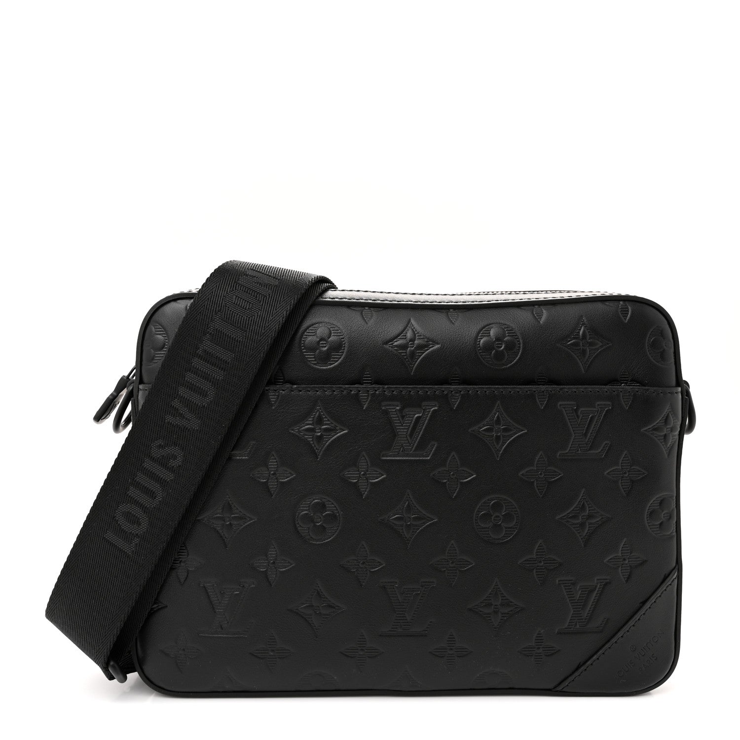 Louis Vuitton Calfskin Monogram Shadow Duo Messenger Black 1 of 9