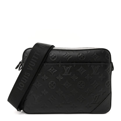 Louis Vuitton Calfskin Monogram Shadow Duo Messenger Black 1 of 9