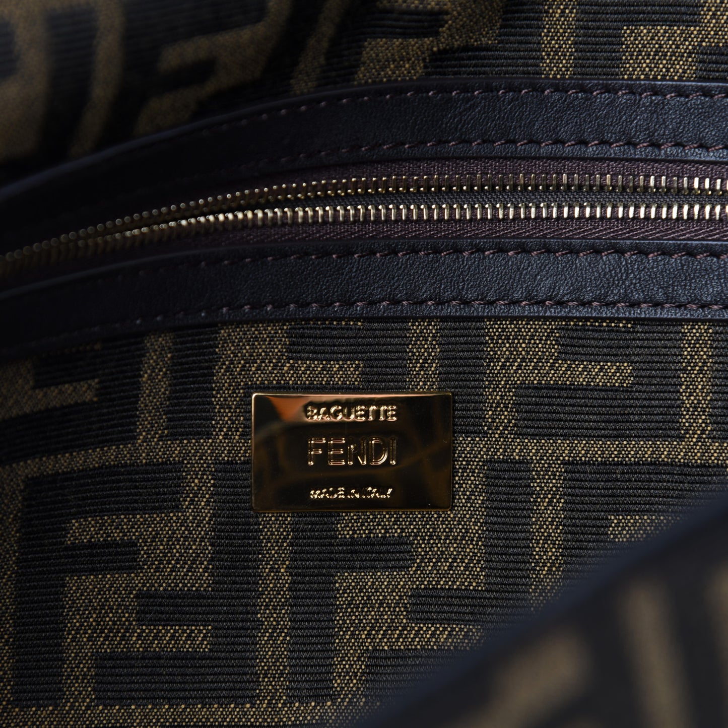 Fabric Jacquard FF 1974 Medium Baguette Tobacco Moro Black
