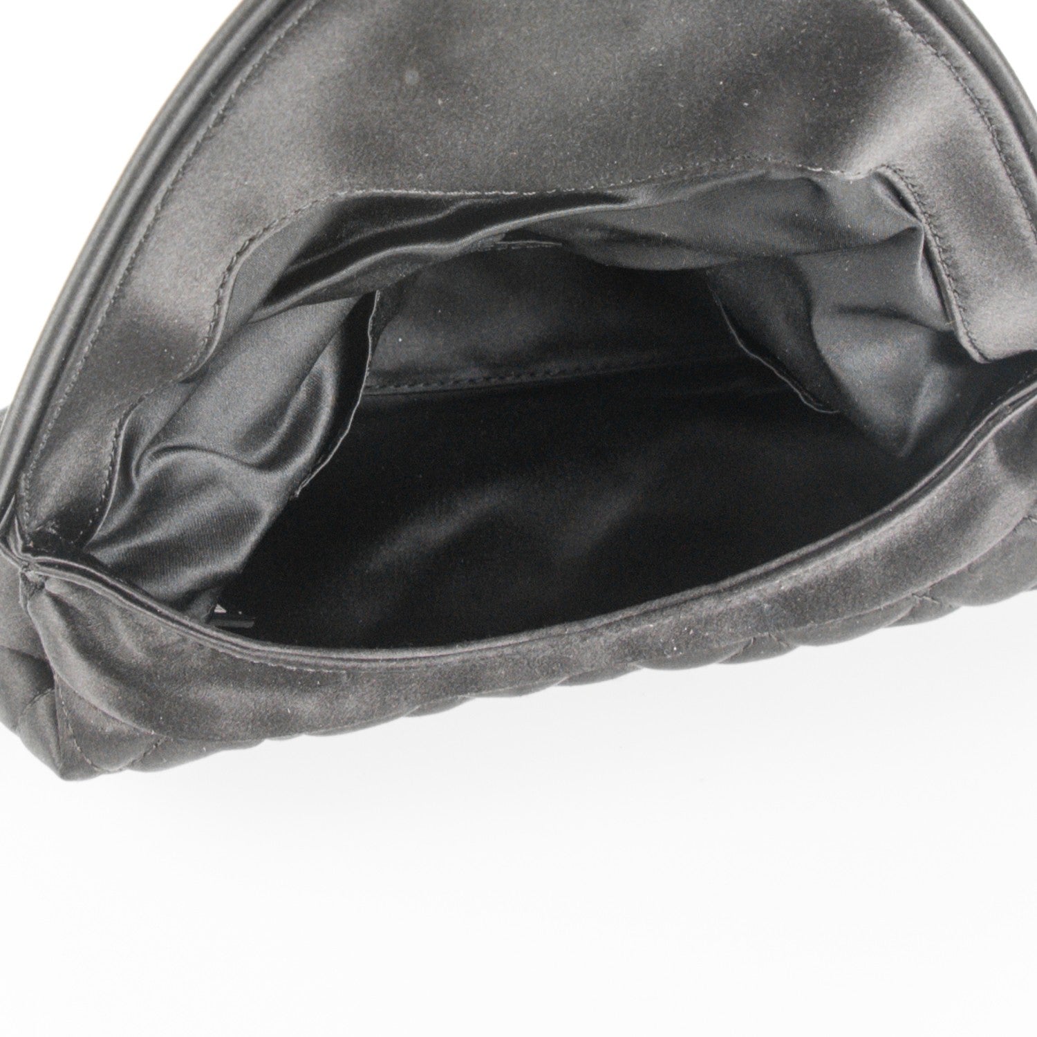 Chanel Satin Quilted Flap Clutch Black 5 of 7