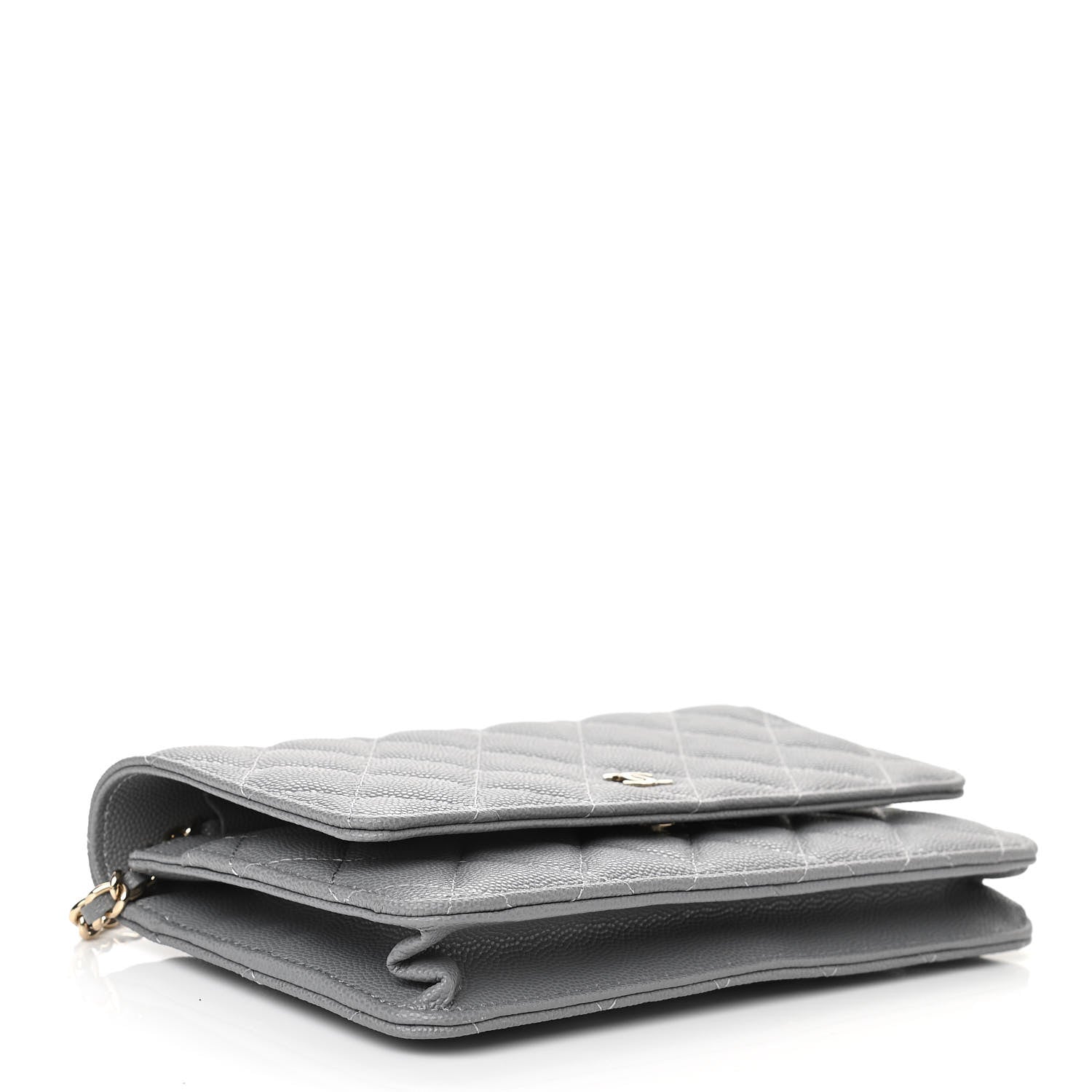 Chanel Caviar Quilted Wallet On Chain WOC Grey 4 of 12