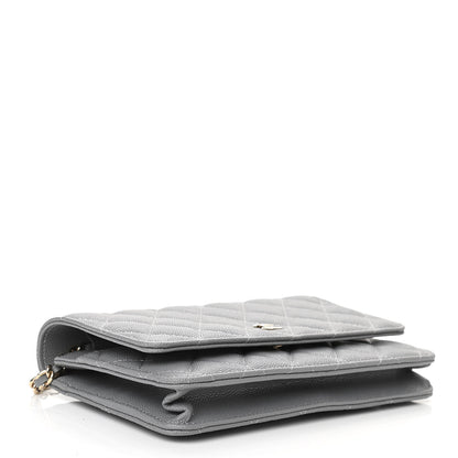 Chanel Caviar Quilted Wallet On Chain WOC Grey 4 of 12