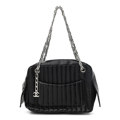 Chanel Lambskin Vertical Quilted Mademoiselle Small Camera Case Black 1 of 13