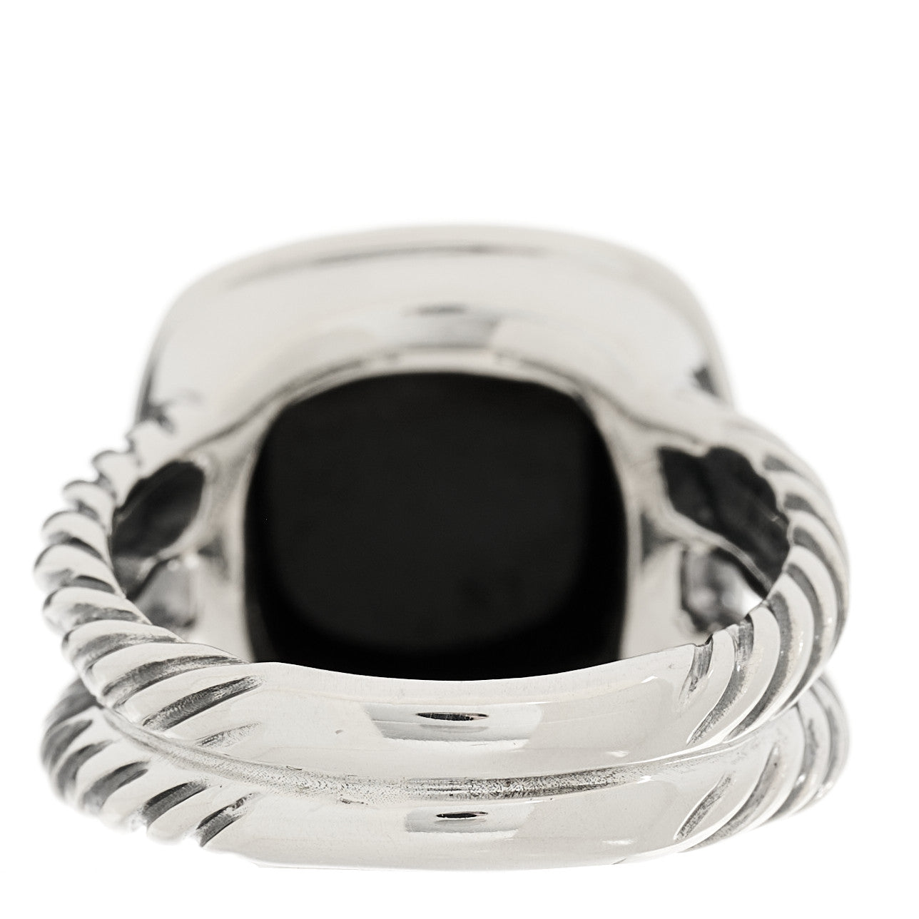 David Yurman Sterling Silver Diamond Black Onyx 11mm Albion Statement Ring 52 6 4 of 5