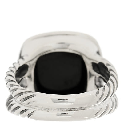 David Yurman Sterling Silver Diamond Black Onyx 11mm Albion Statement Ring 52 6 4 of 5