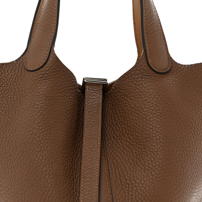 Hermes Taurillon Clemence Swift Eclat Picotin Lock 18 PM  Alezan Biscuit 8 of 11