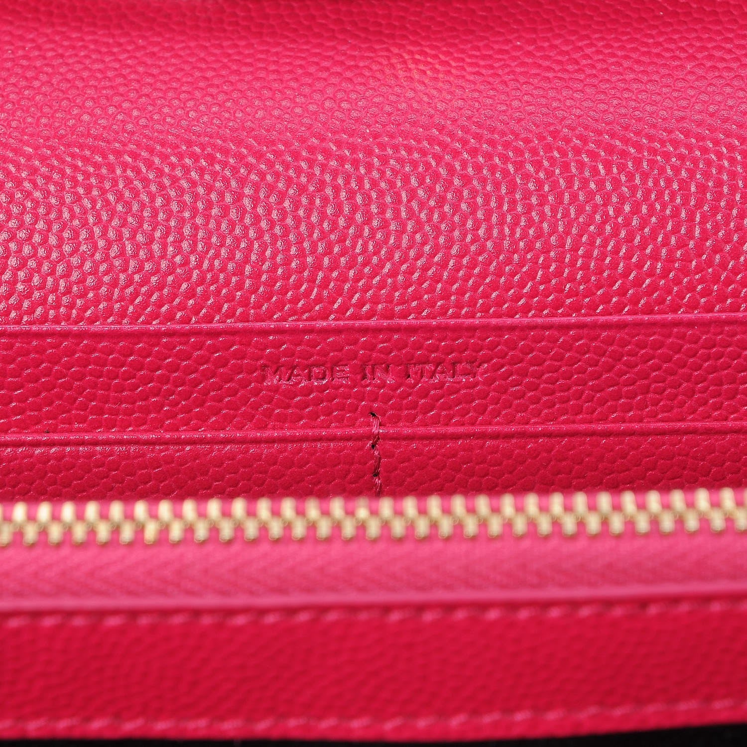 Saint Laurent Grain De Poudre Matelasse Chevron Monogram Chain Wallet Lipstick Fuchsia 7 of 7