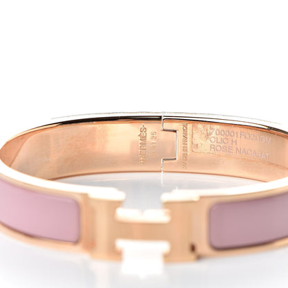 Hermes Enamel Narrow Clic Clac H Bracelet GM Rose Nacarat 4 of 6