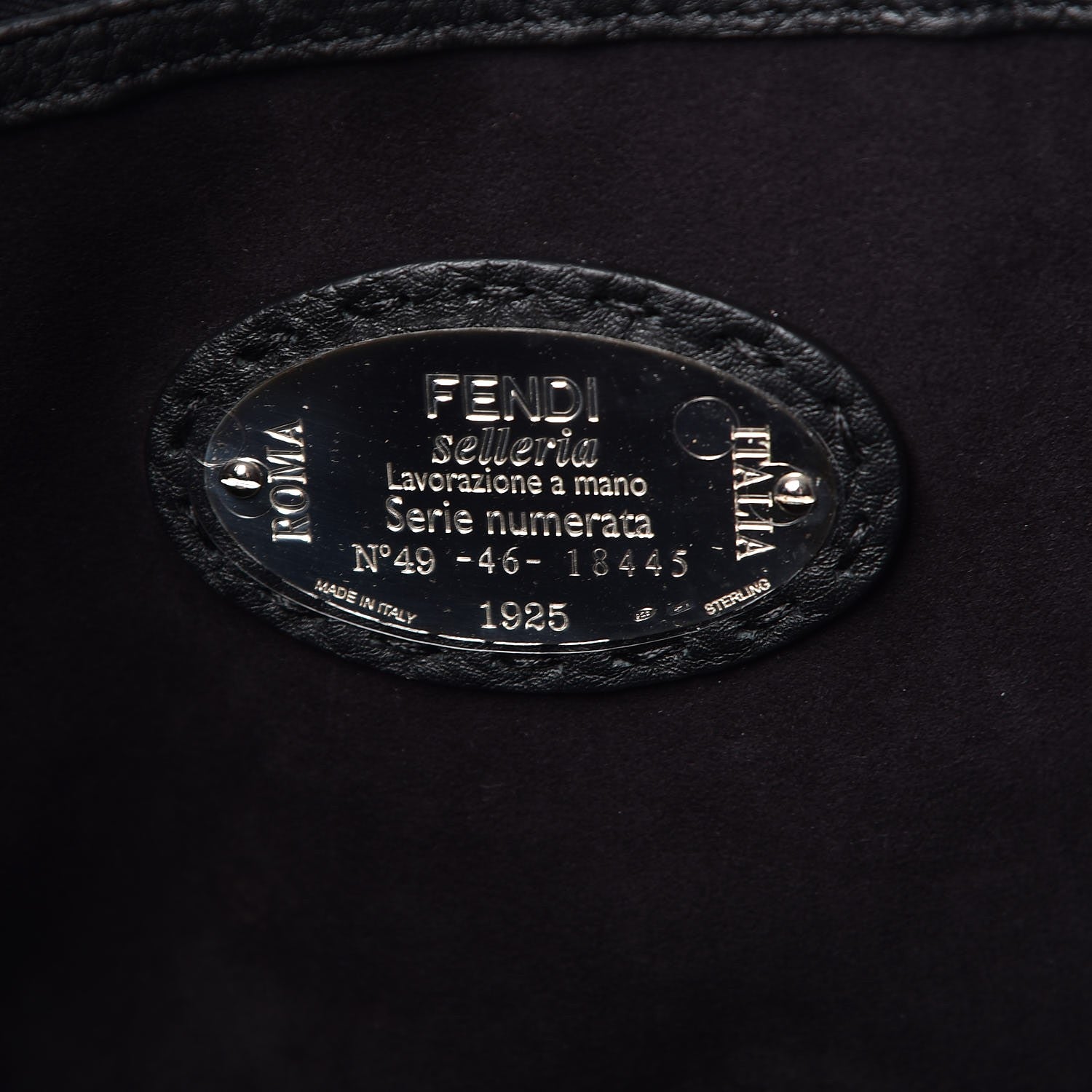Fendi Cuoio Romano Selleria Monster Eyes Tote Black 6 of 7