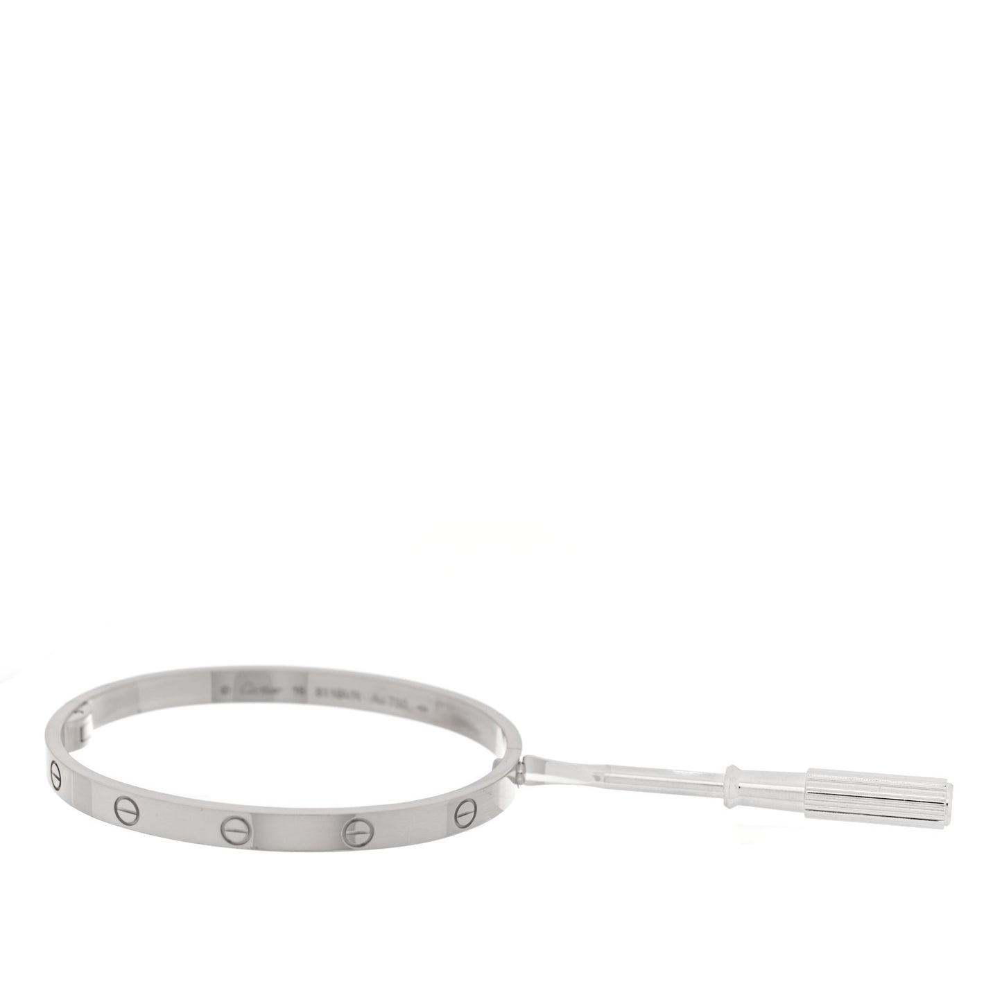 18K White Gold Medium LOVE Bracelet 16