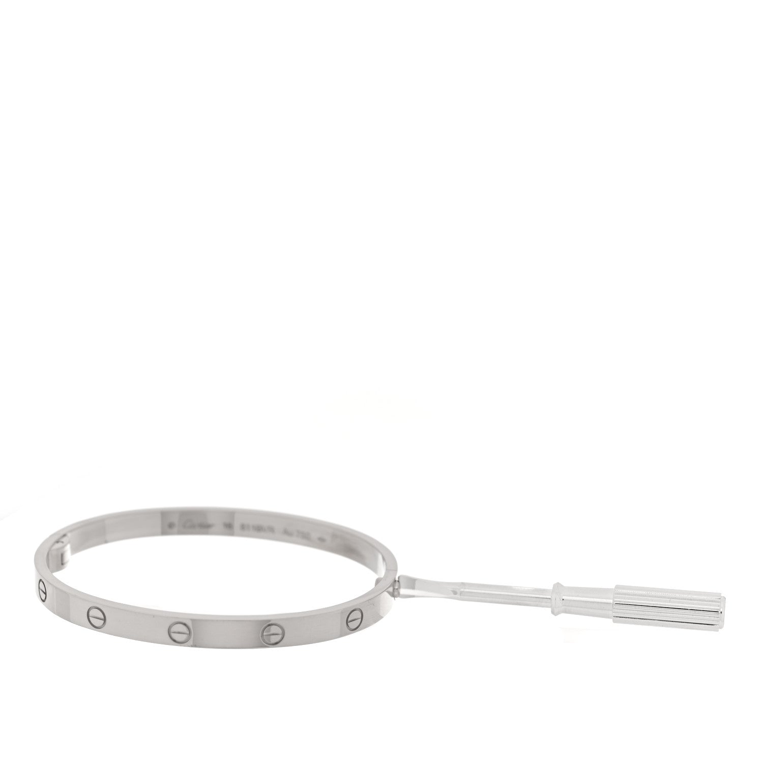 Cartier 18K White Gold Medium LOVE Bracelet 16 6 of 7