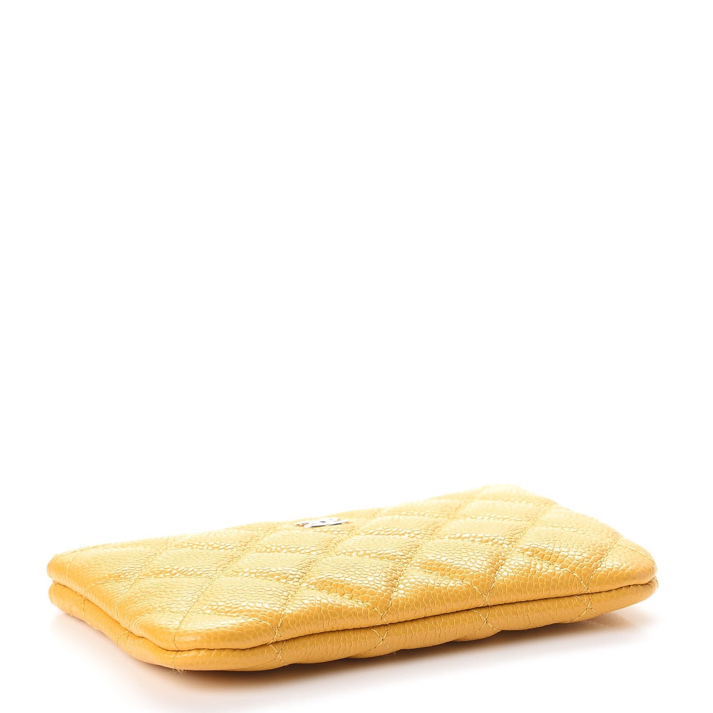 Caviar Quilted Small Cosmetic Case Yellow