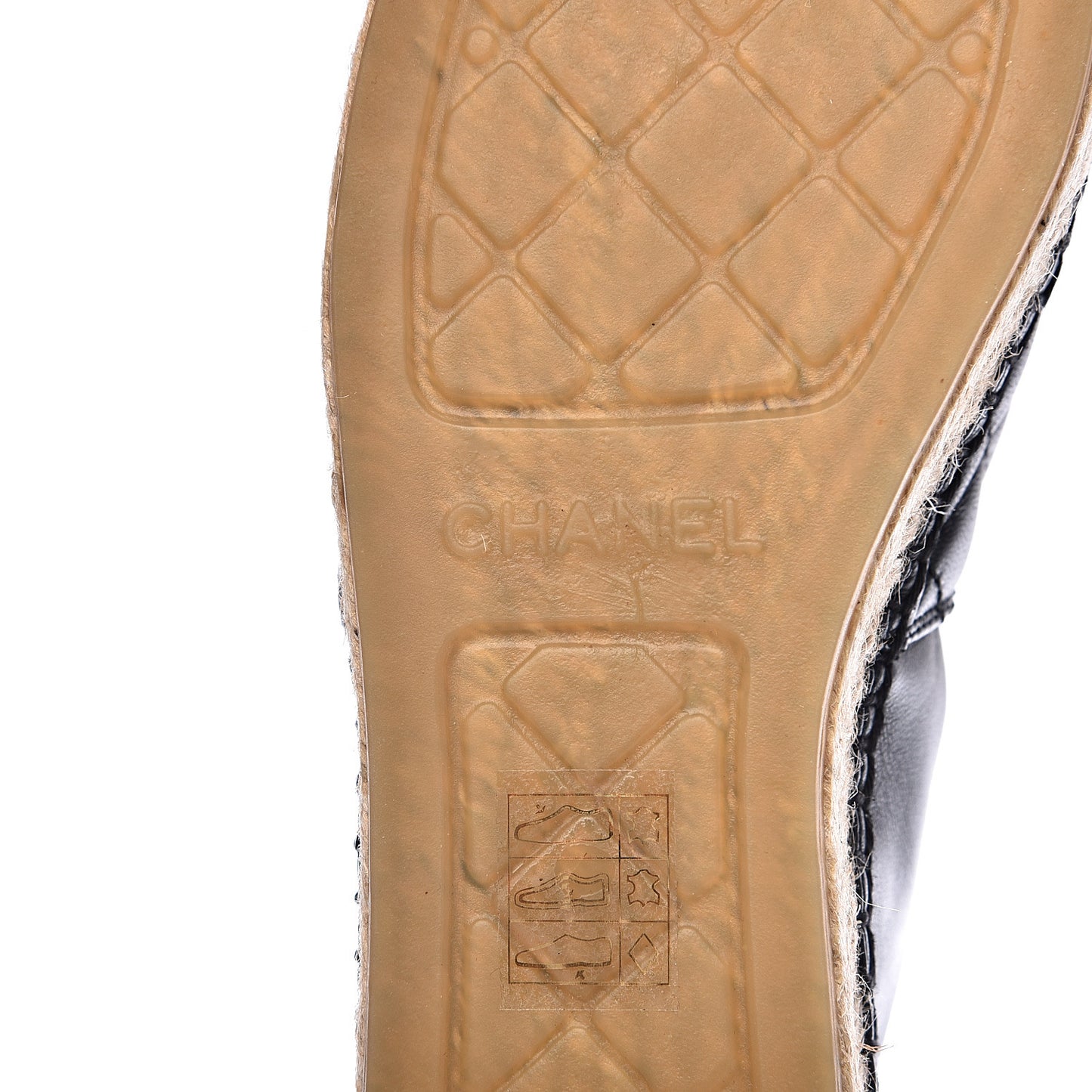 Lambskin Quilted CC Espadrilles 38 Black