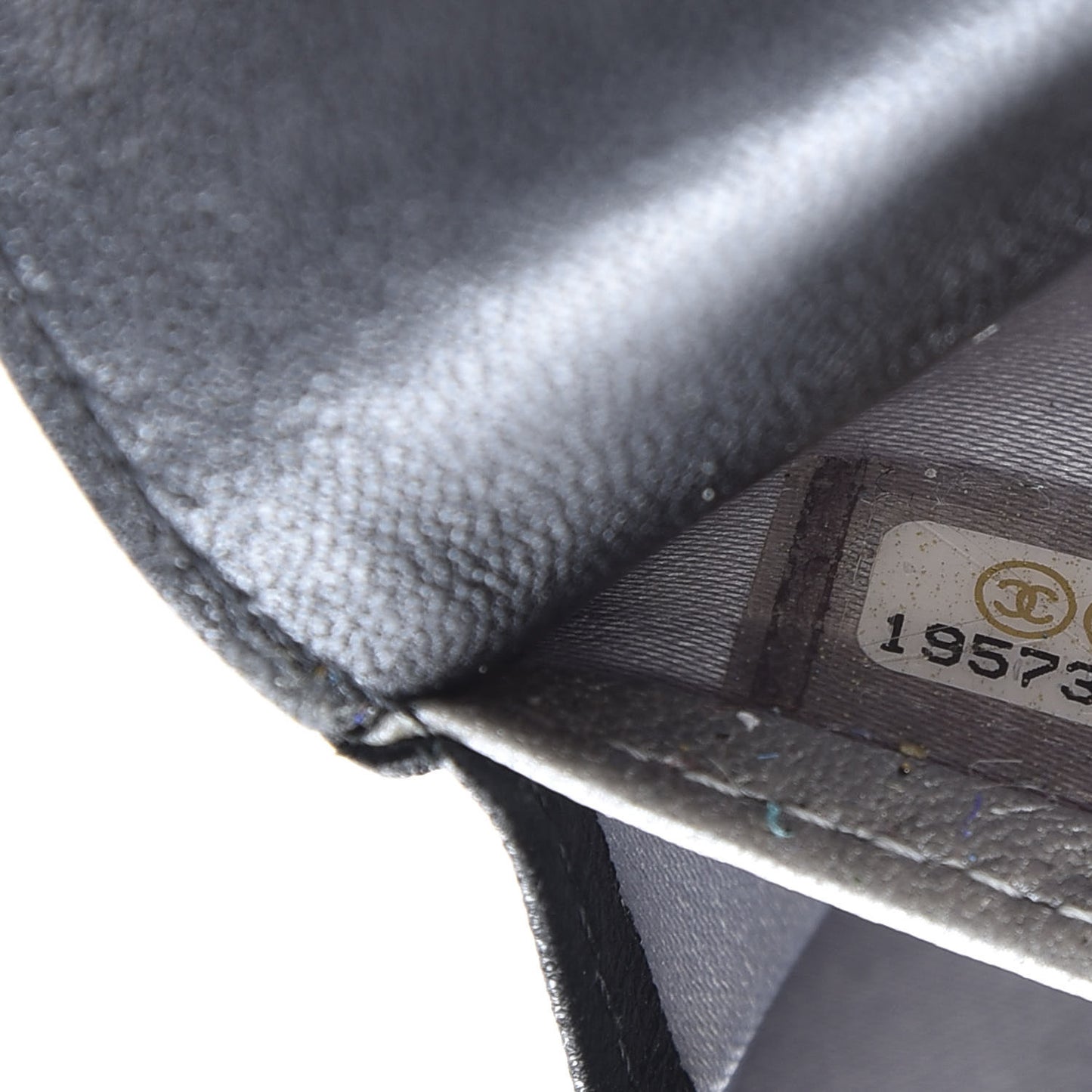 Lambskin Embossed Camellia Large Gusset Flap Wallet Black