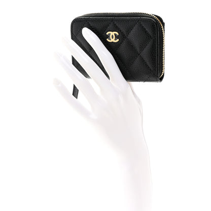 Chanel Caviar Quilted Zip Coin Purse Black 2 of 9