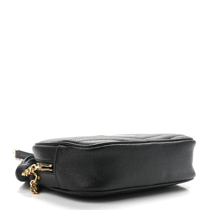Saint Laurent Grain De Poudre Matelasse Monogram Mini Lou Camera Bag Black 4 of 11
