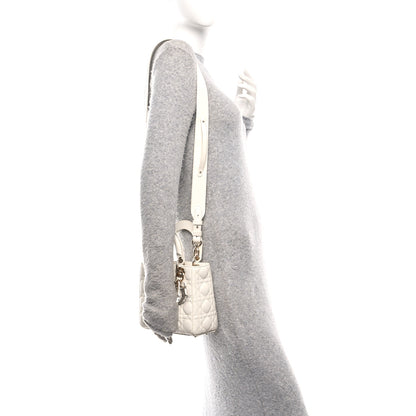 Christian Dior Lambskin Cannage Small My ABCDior Lady Dior White 2 of 11
