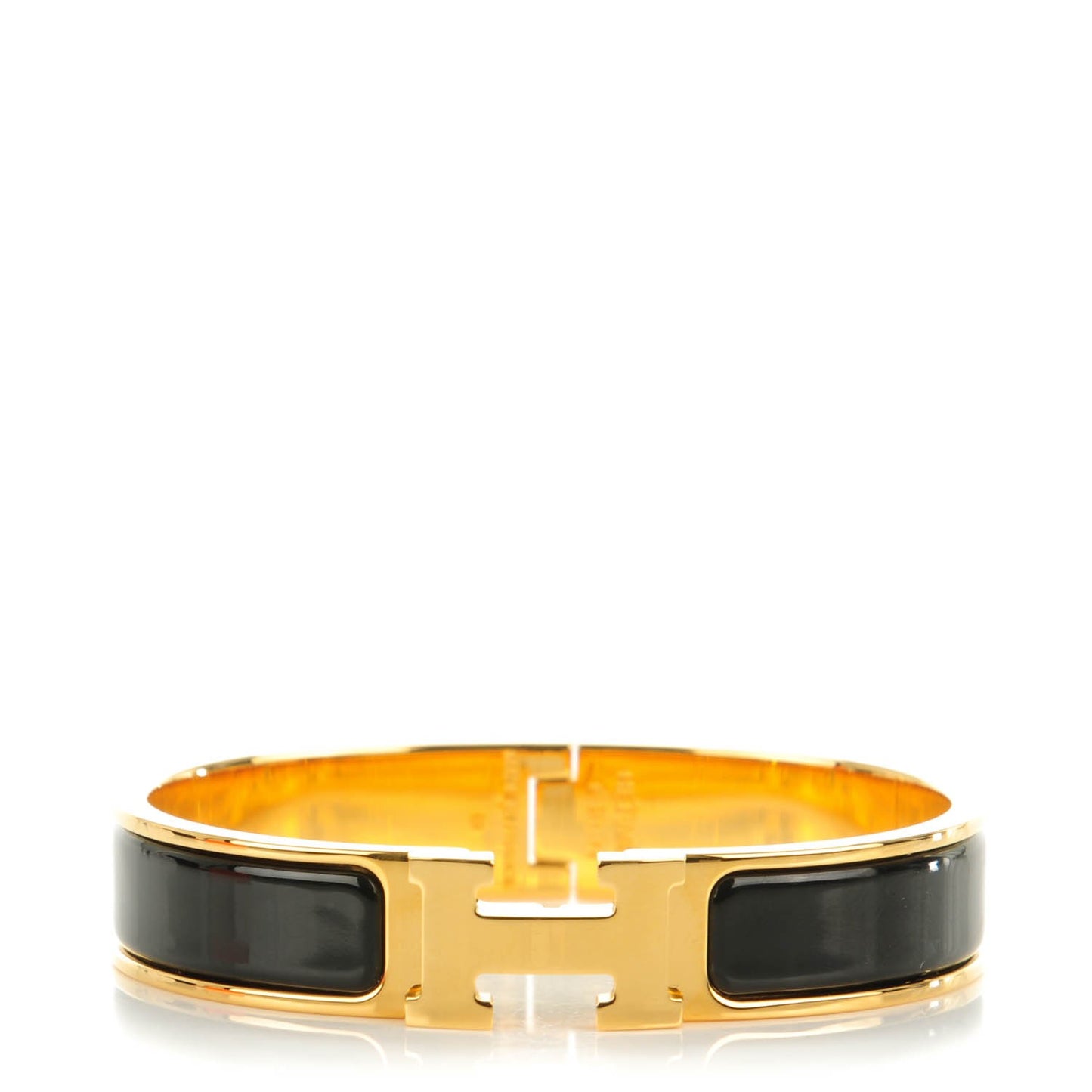 Enamel Narrow Clic Clac H Bracelet PM Black
