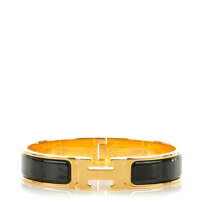 Hermes Enamel Narrow Clic Clac H Bracelet PM Black 1 of 5