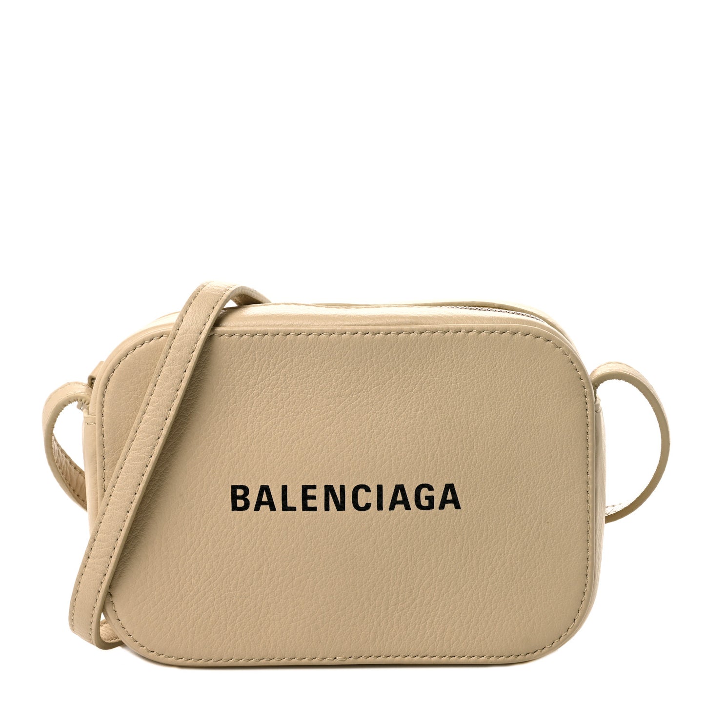 Calfskin Logo XS Everyday Camera Bag Light Beige Black