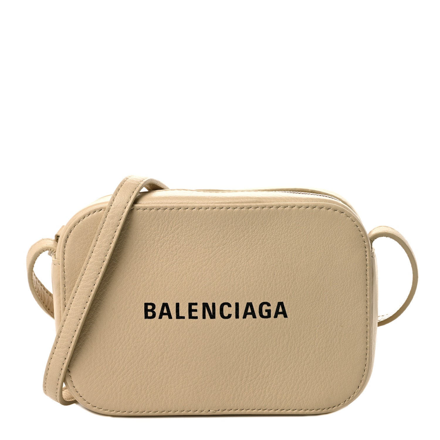 Balenciaga Calfskin Logo XS Everyday Camera Bag Light Beige Black 1 of 10