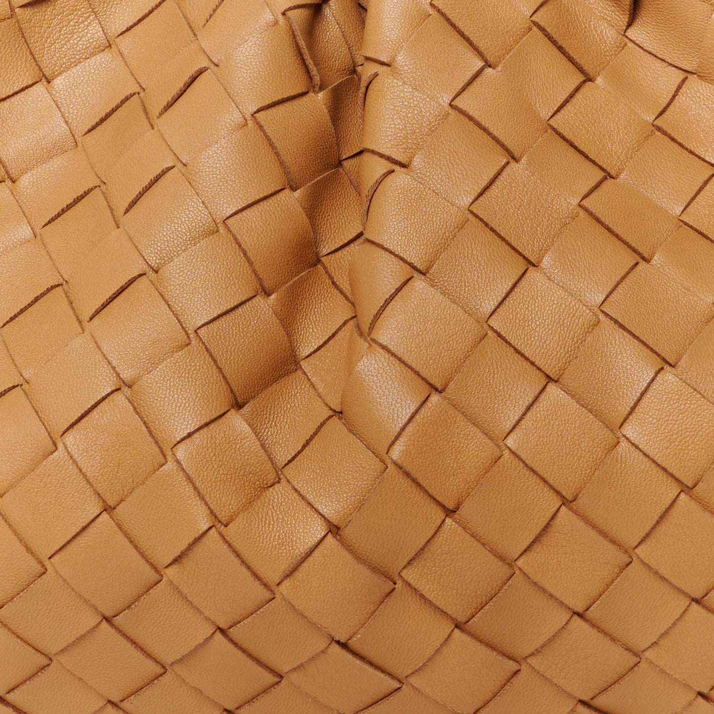 Nappa Maxi Intrecciato The Pouch Oversized Clutch Caramel