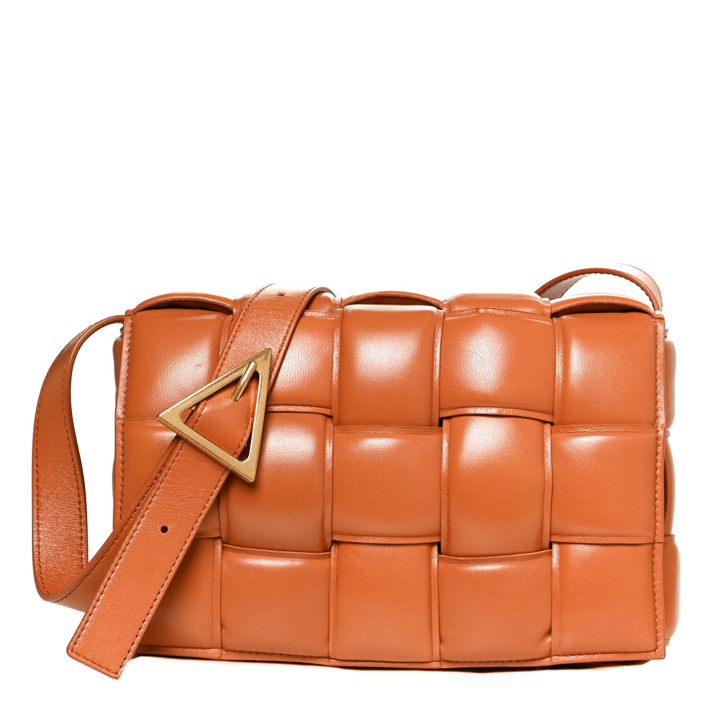 Nappa Maxi Intreccio Padded Cassette Crossbody Bag Clay