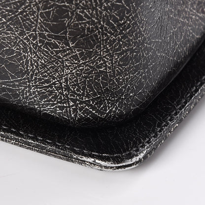 Chanel Cracked Metallic Calfskin Quilted Medium Boy Flap Dark Silver 13 of 14
