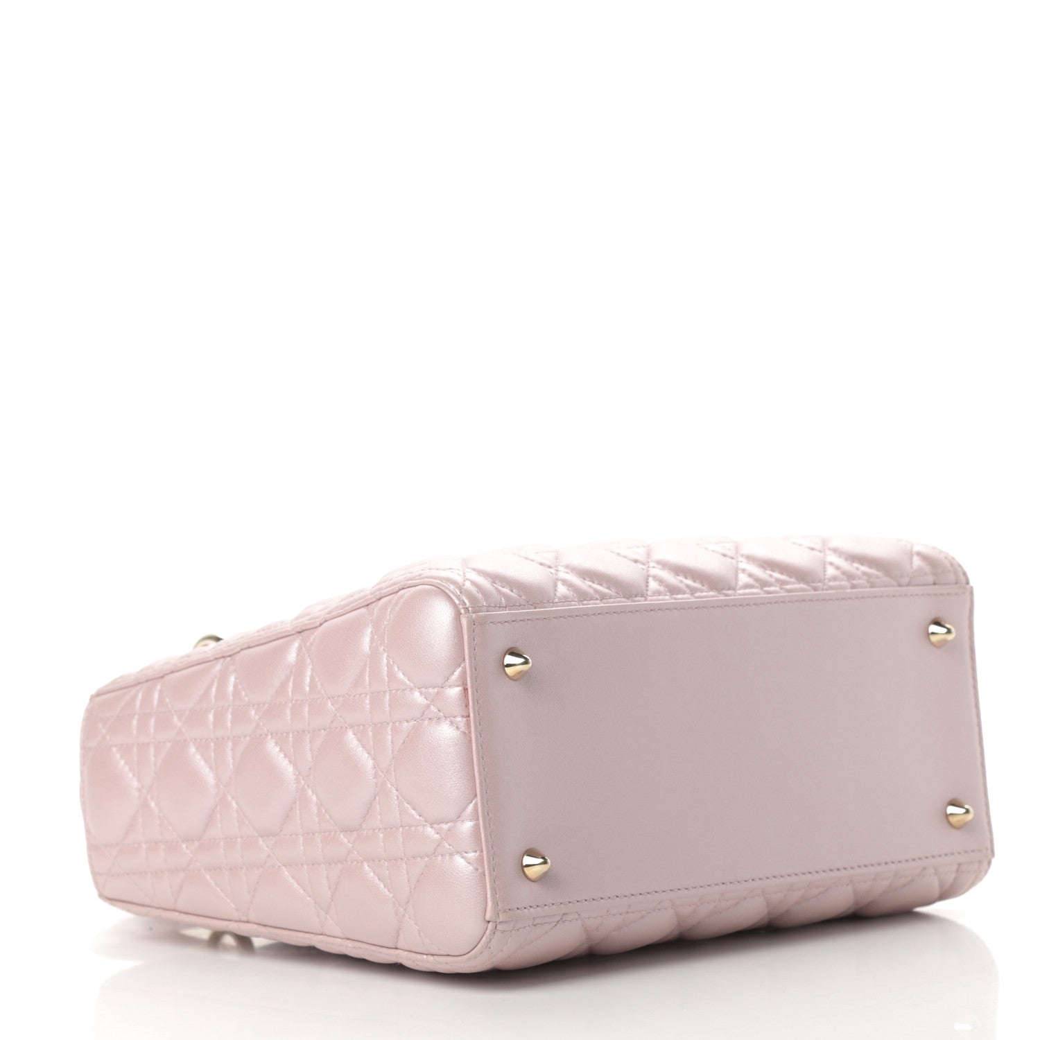 Christian Dior Pearly Lambskin Cannage Medium Lady Dior Lotus 4 of 16