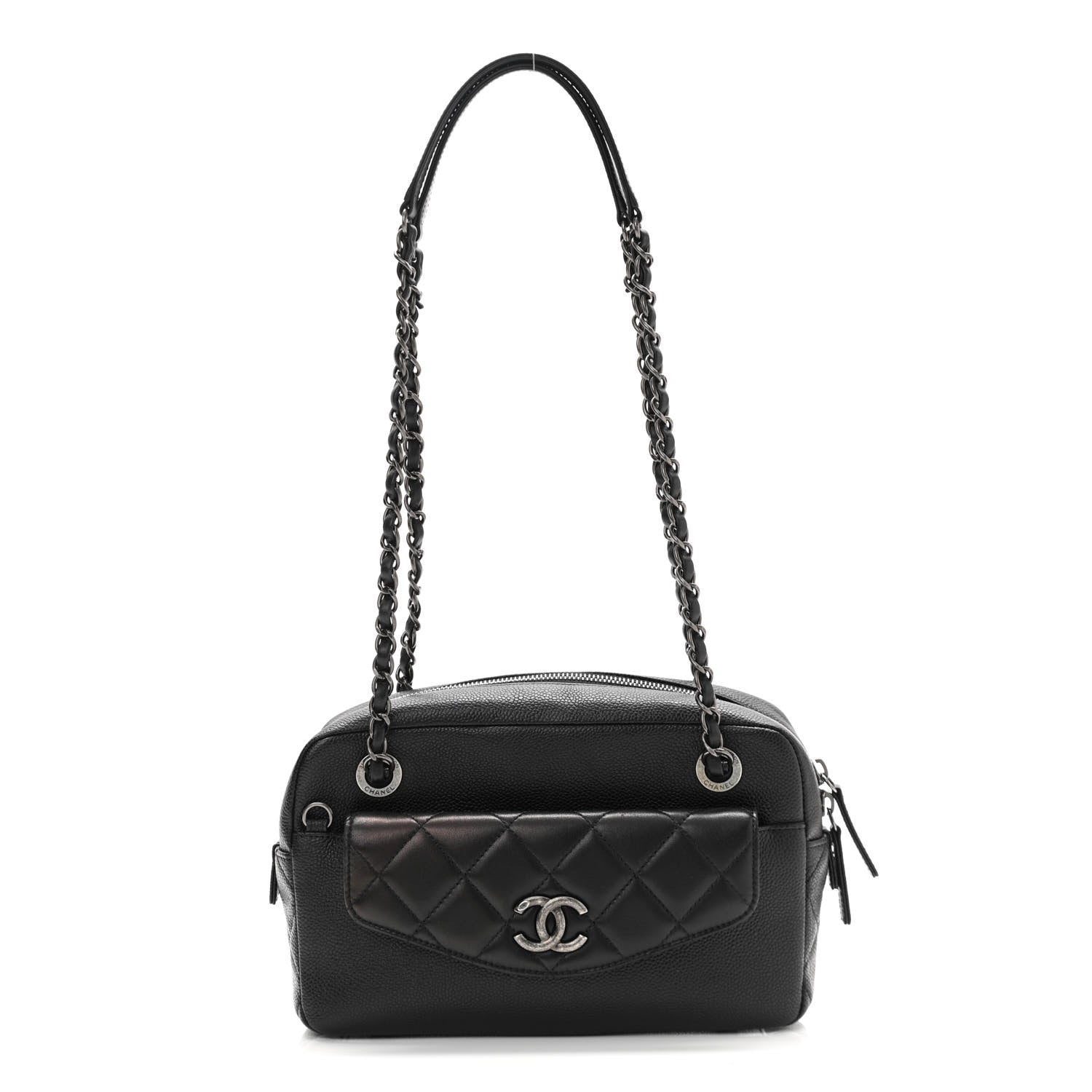 Chanel Caviar Lambskin Quilted Coco Break Camera Case Black 3 of 12
