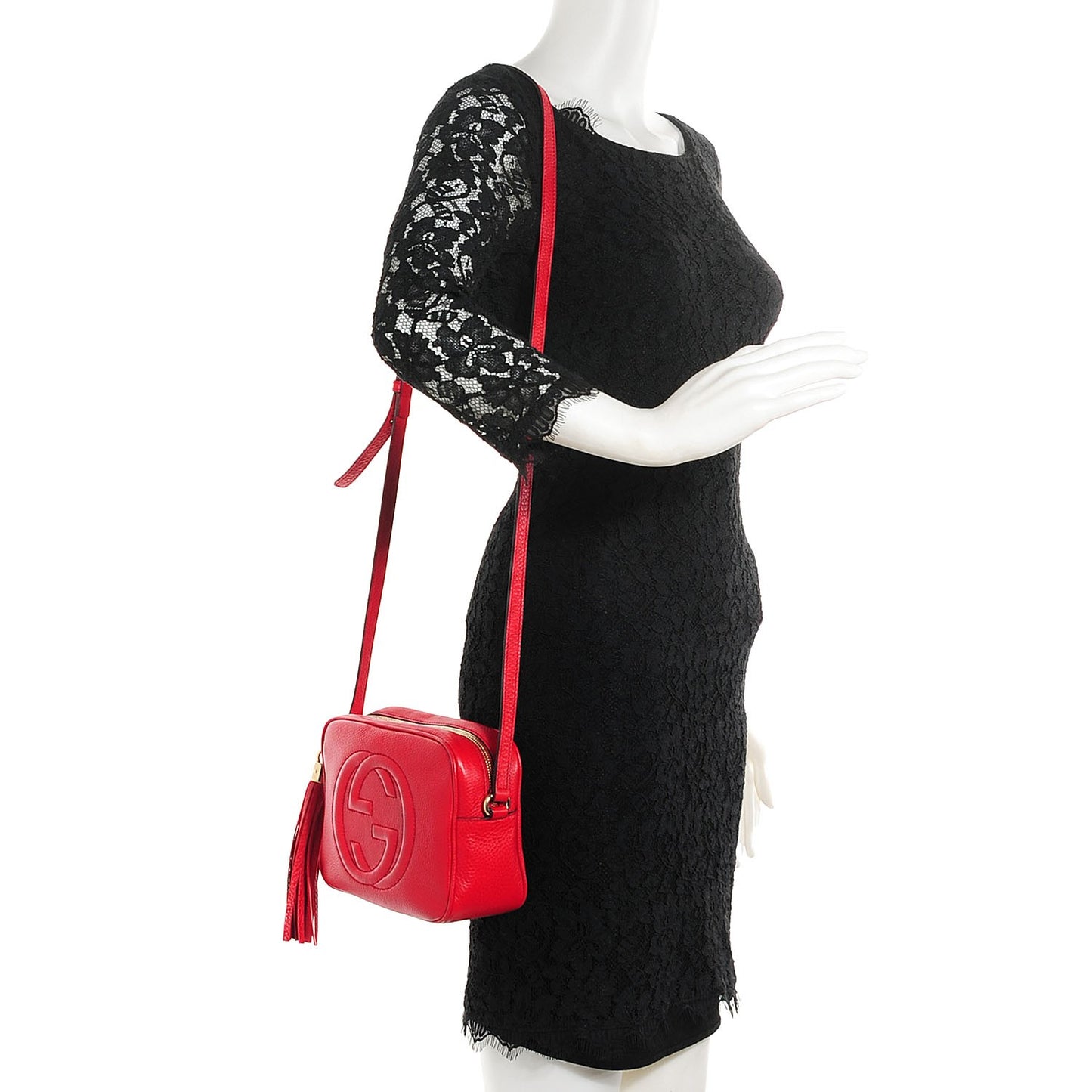 Pebbled Calfskin Small Soho Disco Bag Tabasco Red