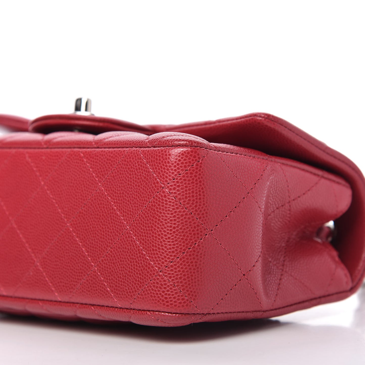 Caviar Quilted Mini Rectangular Flap Dark Pink
