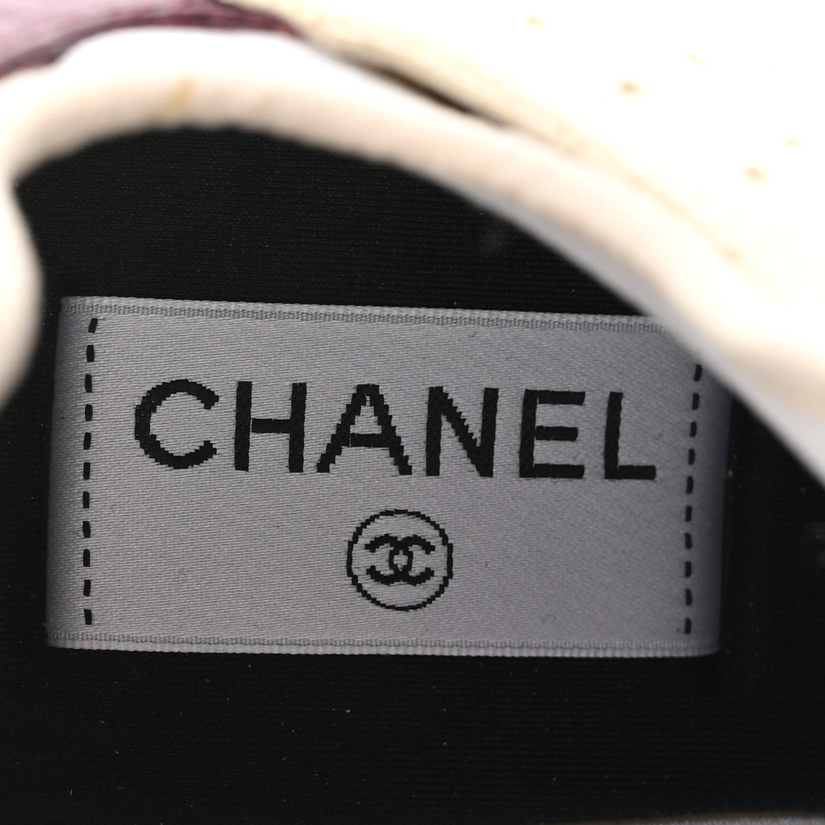 Chanel Fabric Suede Calfskin Mesh Womens CC Sneakers 41 Purple Ivory White 8 of 9