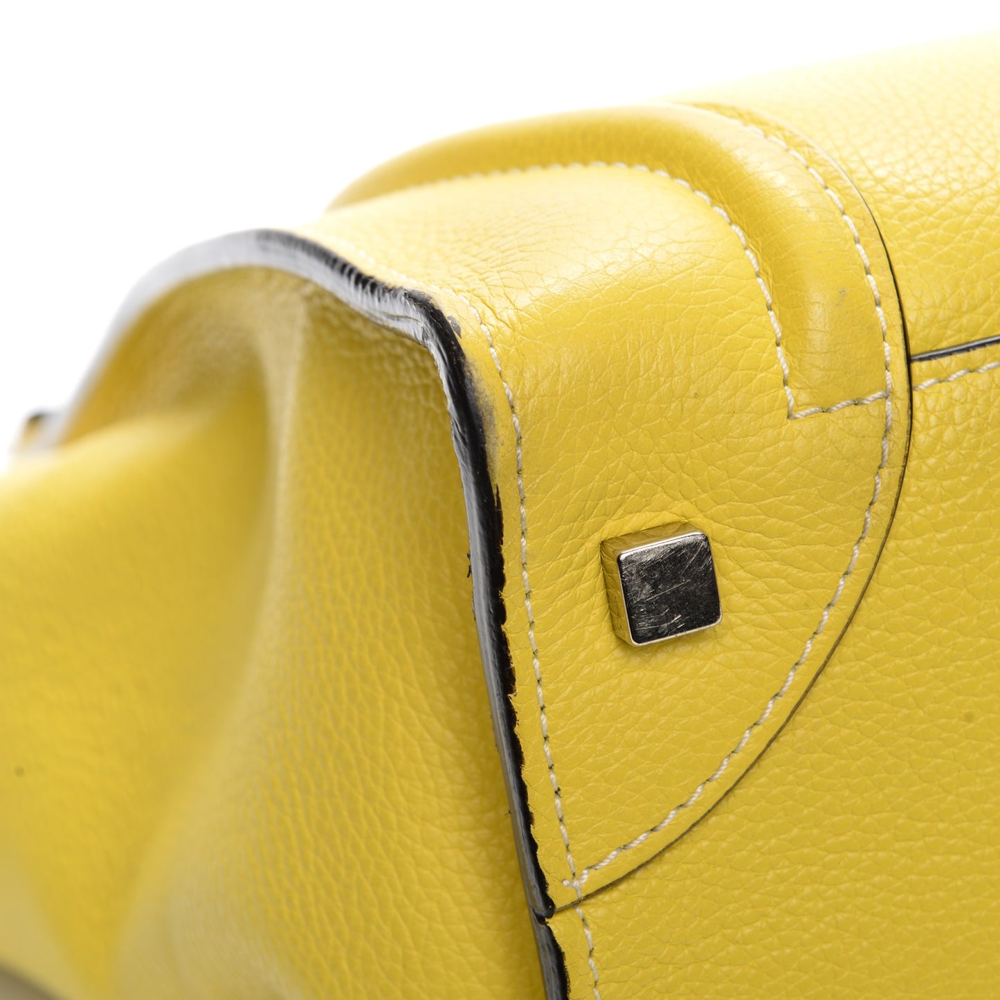 Drummed Calfskin Mini Luggage Citron