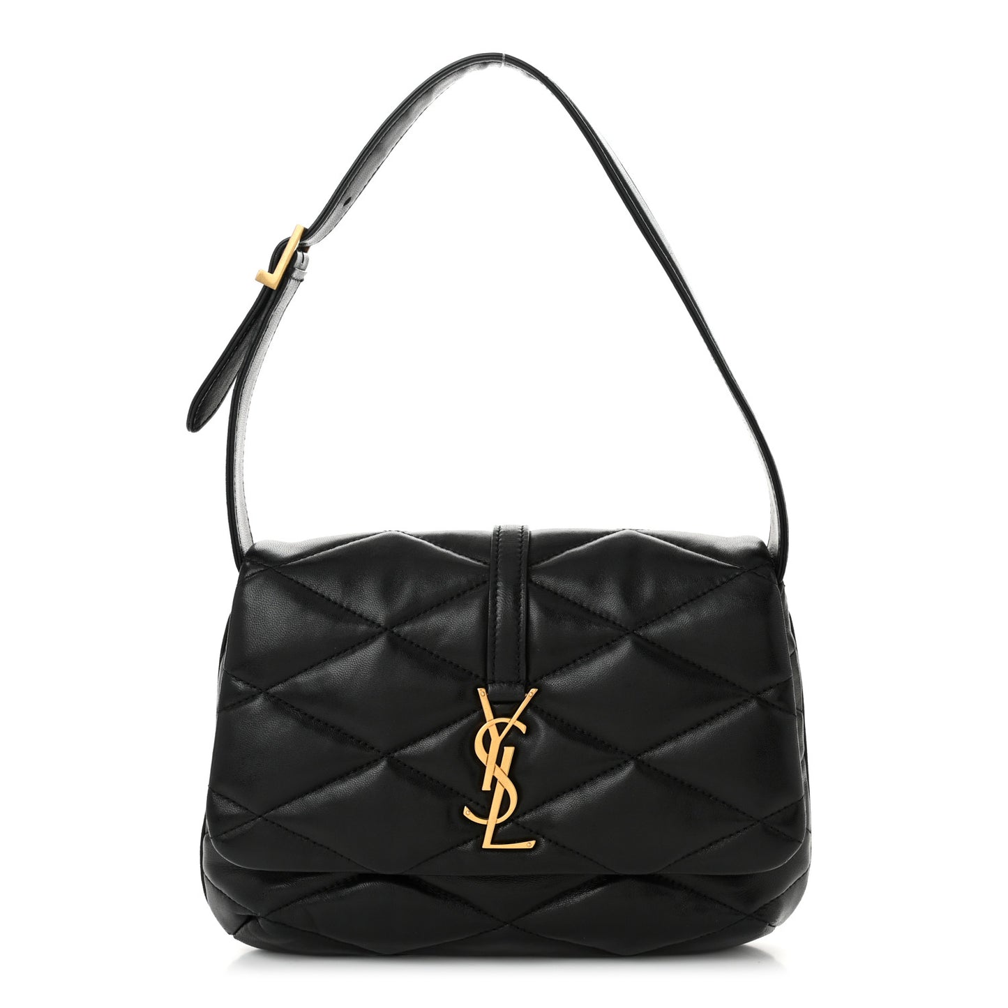 Lambskin Quilted Le 57 Diamond Shoulder Bag Black