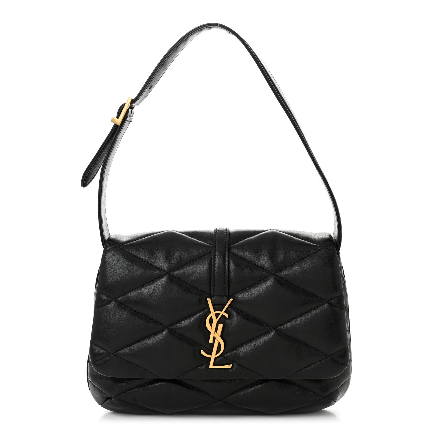 Saint Laurent Lambskin Quilted Le 57 Diamond Shoulder Bag Black 1 of 12