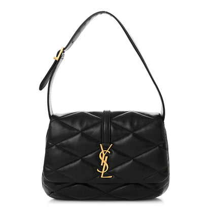 Saint Laurent Lambskin Quilted Le 57 Diamond Shoulder Bag Black 1 of 12